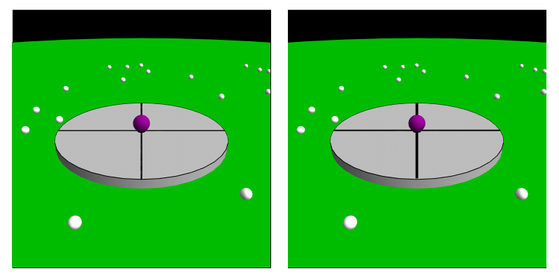 ภาพเคลื่อนไหวแรง Coriolis: วัตถุที่เคลื่อนบนจานหมุนดูเหมือนเลี้ยวออกนอกเส้นตรง