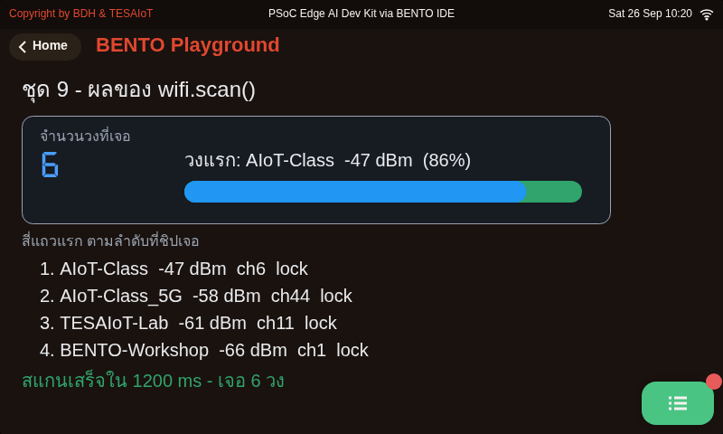 หน้าจอของ 01_scan_tuples.py: ผลของ wifi.scan() หน้าตาเป็นอย่างไร